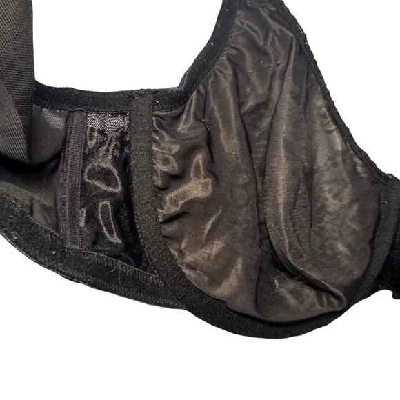 Cacique Unlined Bra 42C Underwire Black Sheer Lace Soft Cup Adjustable Straps - Picture 6 of 7